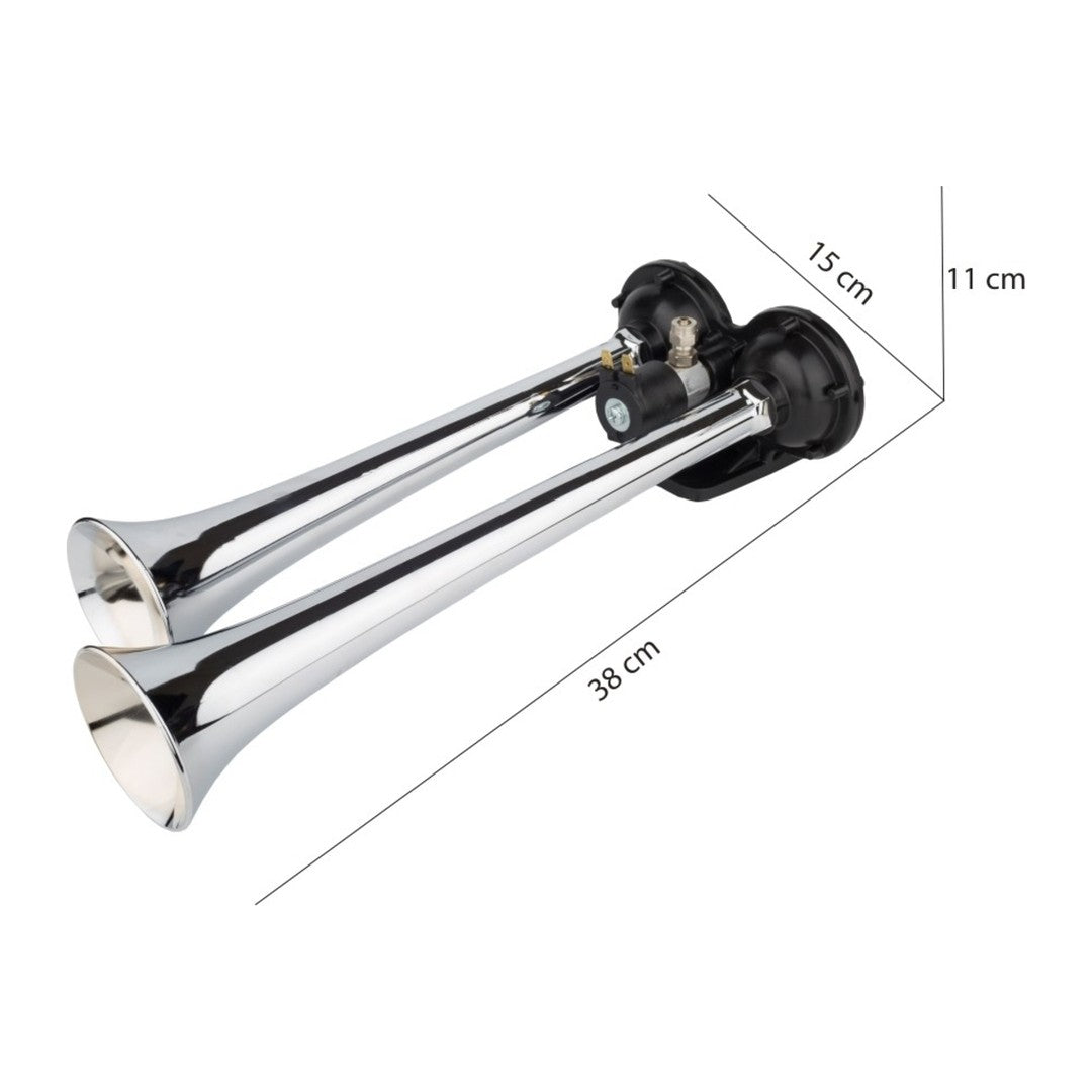DUAL FLAT SOUND AIR HORN (CHROME)